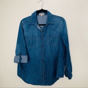 Mel & Mo Ploka Dot Chambray Button Down